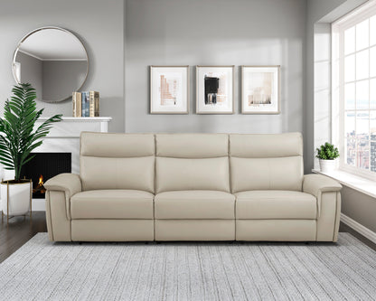 Maroni Taupe Leather Power Double Reclining Sofa - 8259RFTP-3PWH* - Bien Home Furniture &amp; Electronics