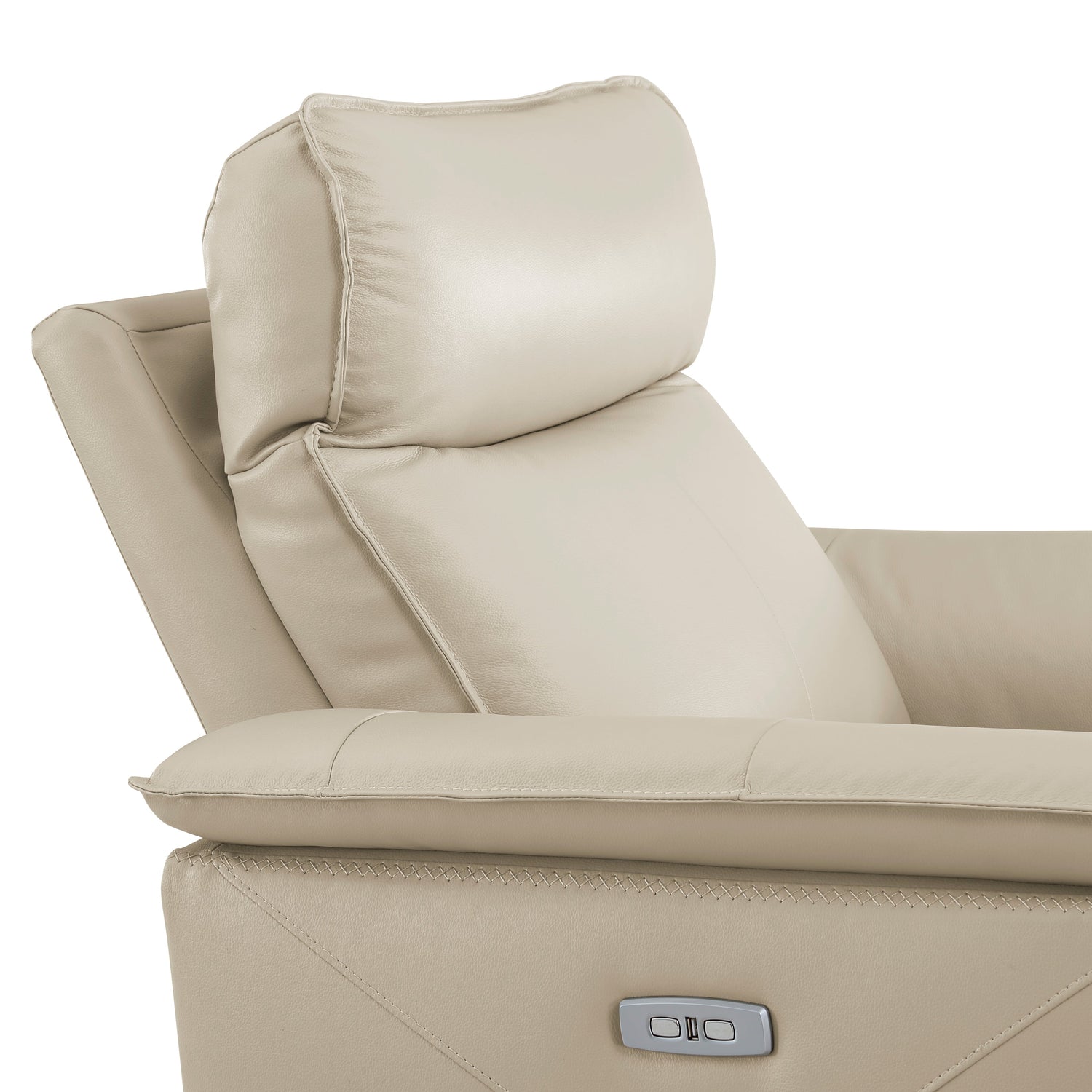 Maroni Taupe Leather Power Reclining Chair - 8259RFTP-1PWH - Bien Home Furniture &amp; Electronics