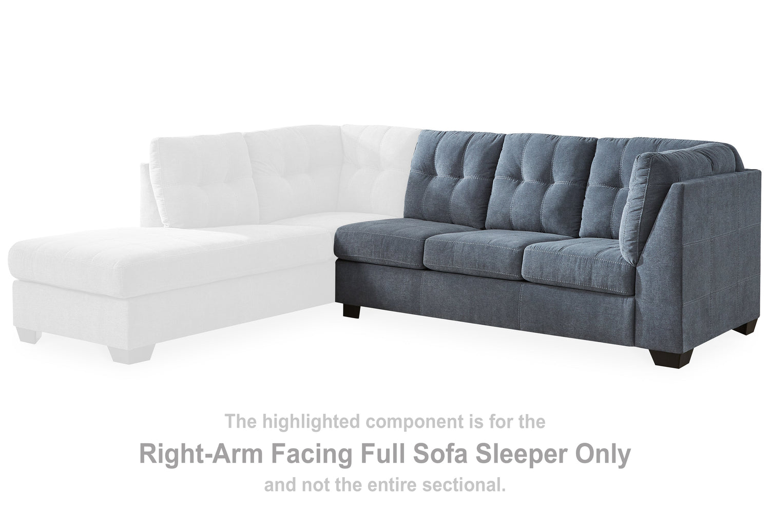 Marrelton Denim Right-Arm Facing Full Sofa Sleeper - 5530383 - Bien Home Furniture &amp; Electronics