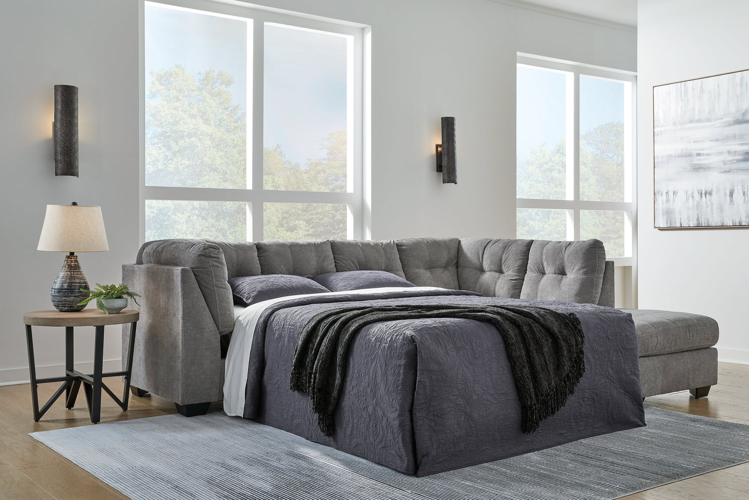 Marrelton Gray Left-Arm Facing Full Sofa Sleeper - 5530510 - Bien Home Furniture &amp; Electronics