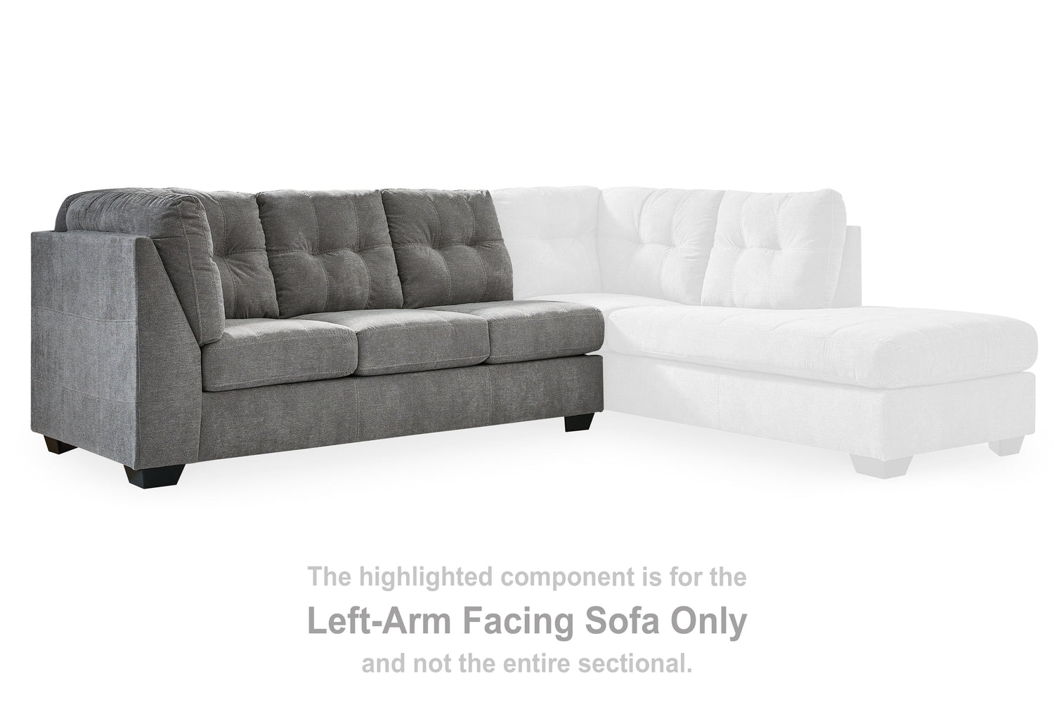 Marrelton Gray Left-Arm Facing Sofa - 5530566 - Bien Home Furniture &amp; Electronics
