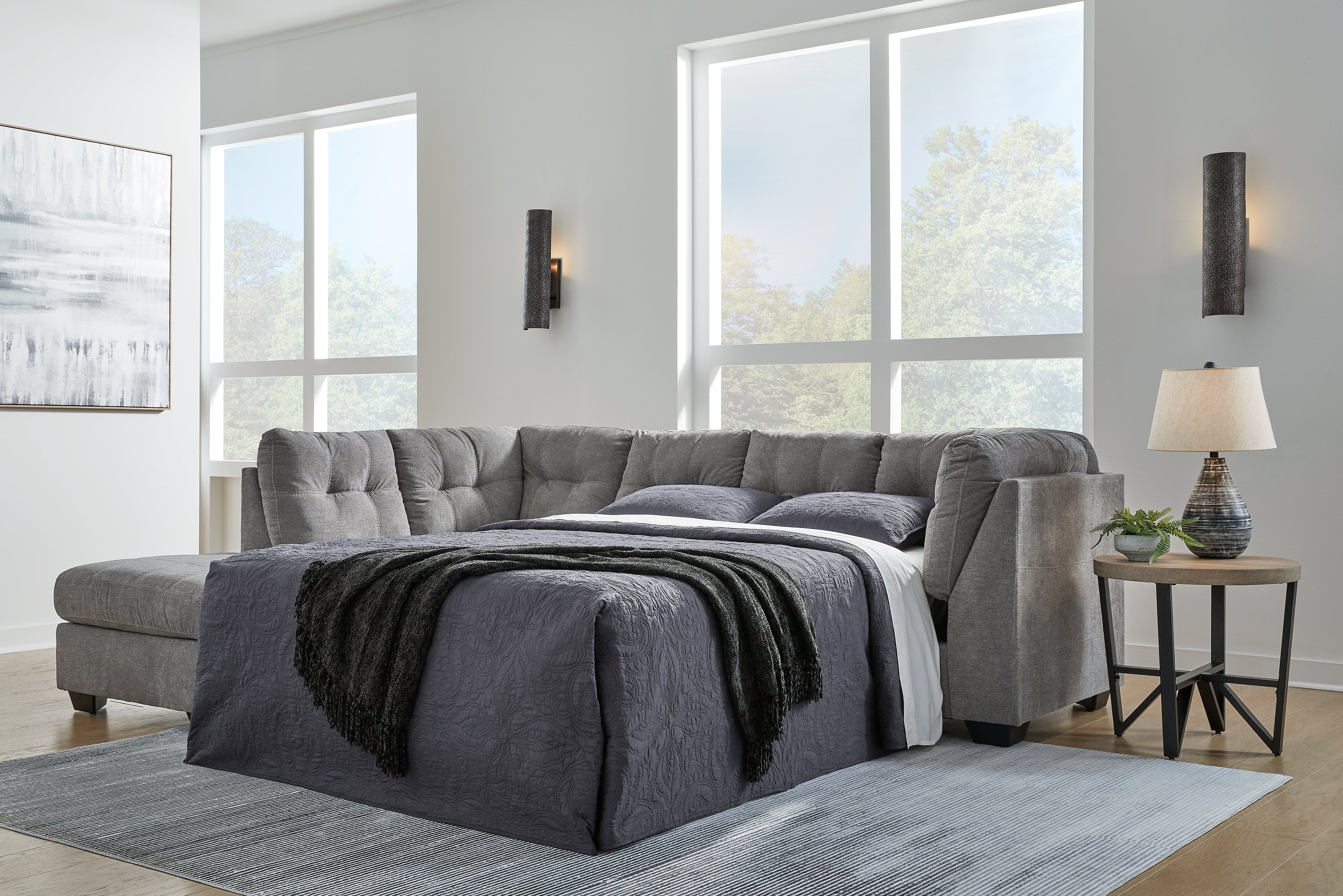 Marrelton Gray Right-Arm Facing Full Sofa Sleeper - 5530583 - Bien Home Furniture &amp; Electronics