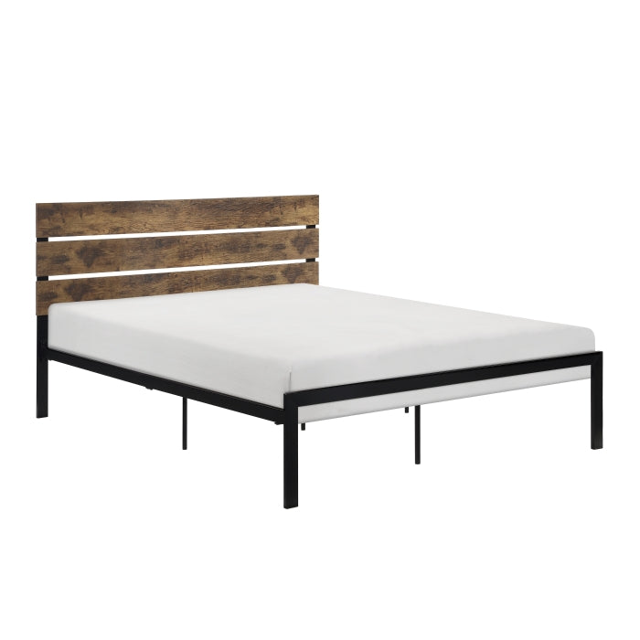 Marshall Brown Metal and Wood Full Panel Bed - 1611F-1 - Bien Home Furniture &amp; Electronics