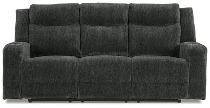Martinglenn Ebony Power Reclining Sofa with Drop Down Table - 4650499 - Bien Home Furniture &amp; Electronics
