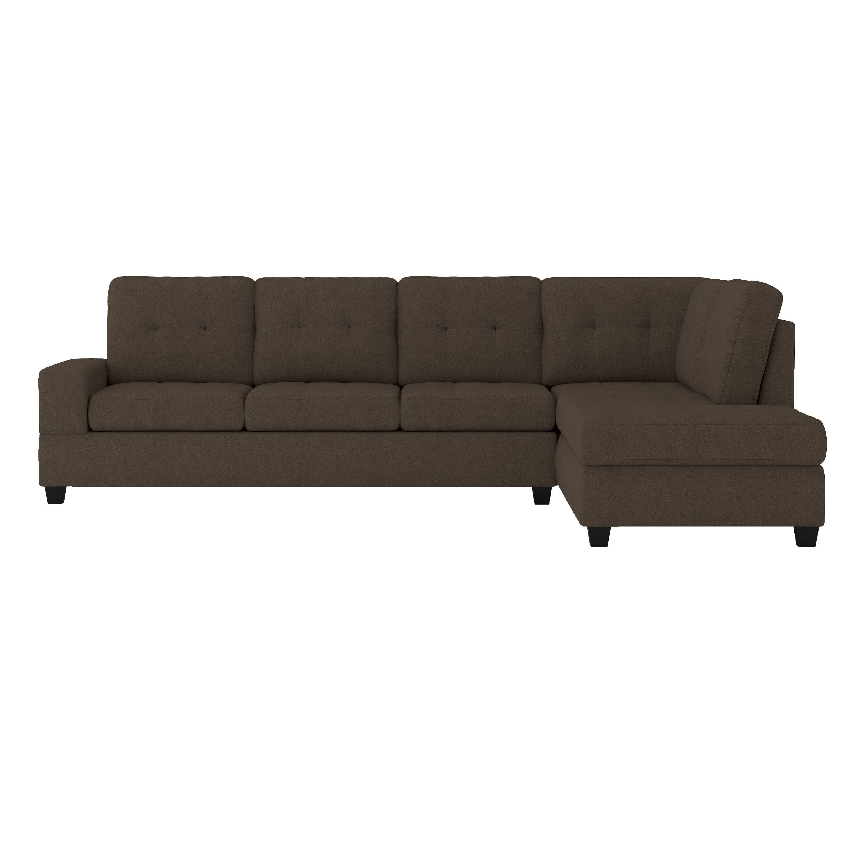 Maston Chocolate 2-Piece Reversible Sectional with Drop-Down Cup Holders - 9507CHC*SC - Bien Home Furniture &amp; Electronics