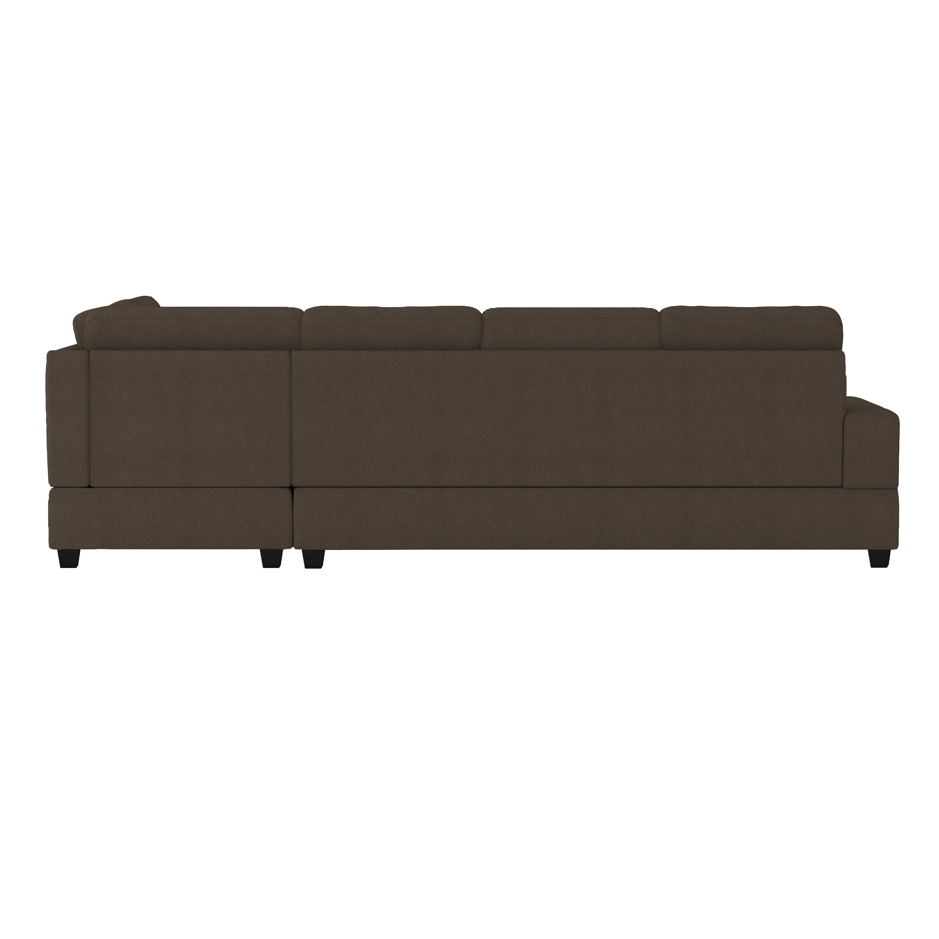 Maston Chocolate 2-Piece Reversible Sectional with Drop-Down Cup Holders and Storage Ottoman - 9507CHC*3OT - Bien Home Furniture &amp; Electronics