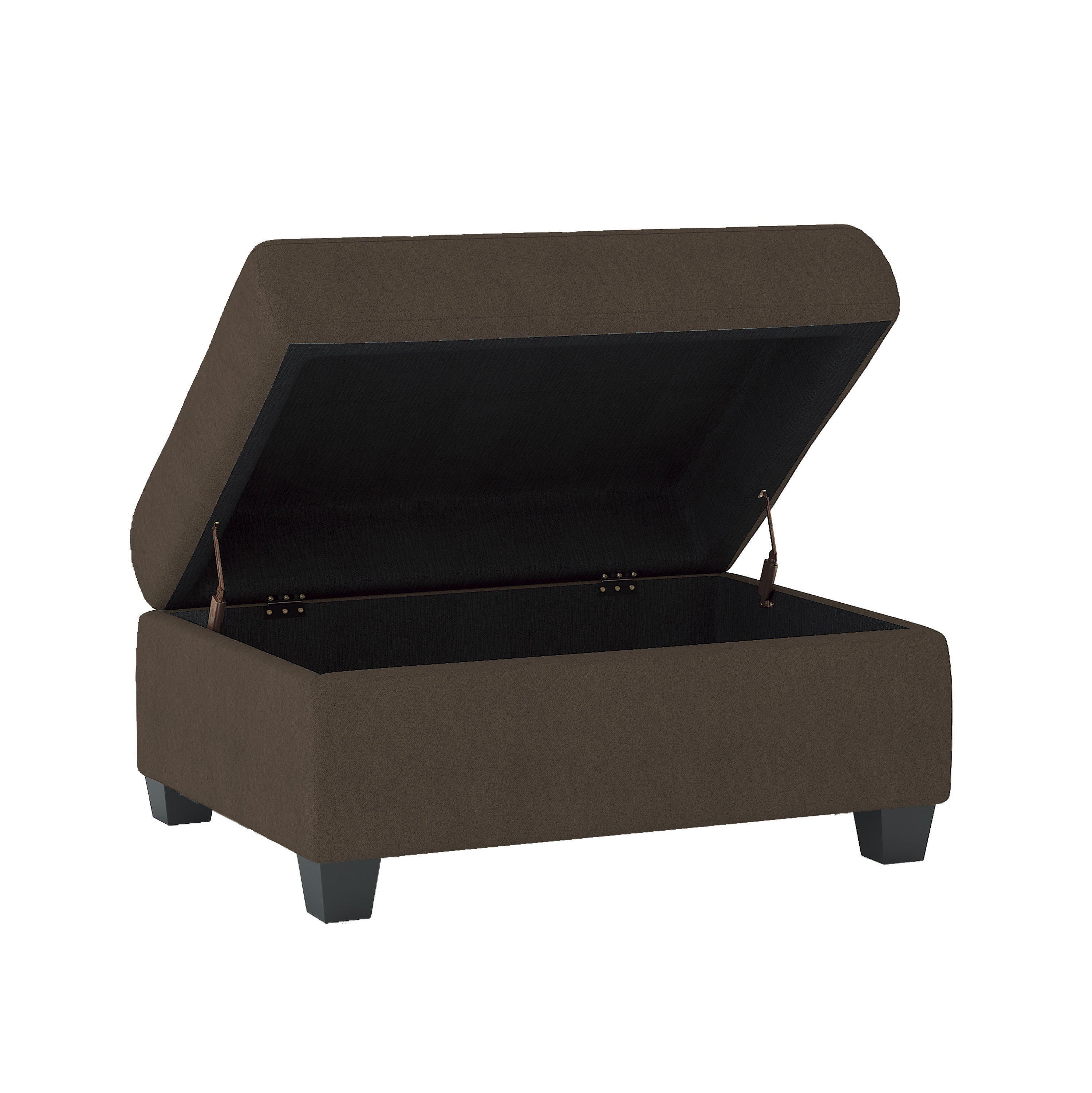 Maston Chocolate 2-Piece Reversible Sectional with Drop-Down Cup Holders and Storage Ottoman - 9507CHC*3OT - Bien Home Furniture &amp; Electronics