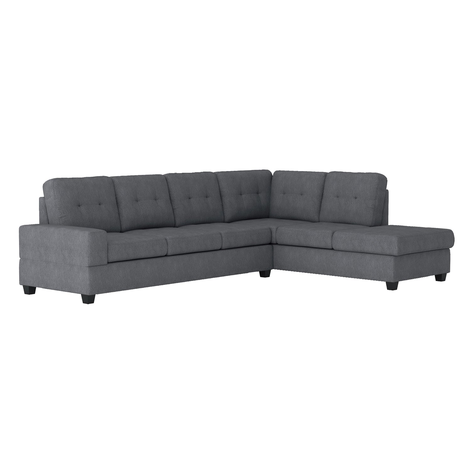 Maston Dark Gray 2-Piece Reversible Sectional with Drop-Down Cup Holders and Storage Ottoman - 9507DGY*3OT - Bien Home Furniture &amp; Electronics