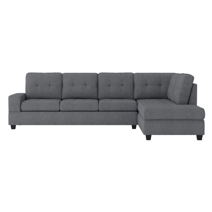 Maston Dark Gray 2-Piece Reversible Sectional with Drop-Down Cup Holders and Storage Ottoman - 9507DGY*3OT - Bien Home Furniture &amp; Electronics