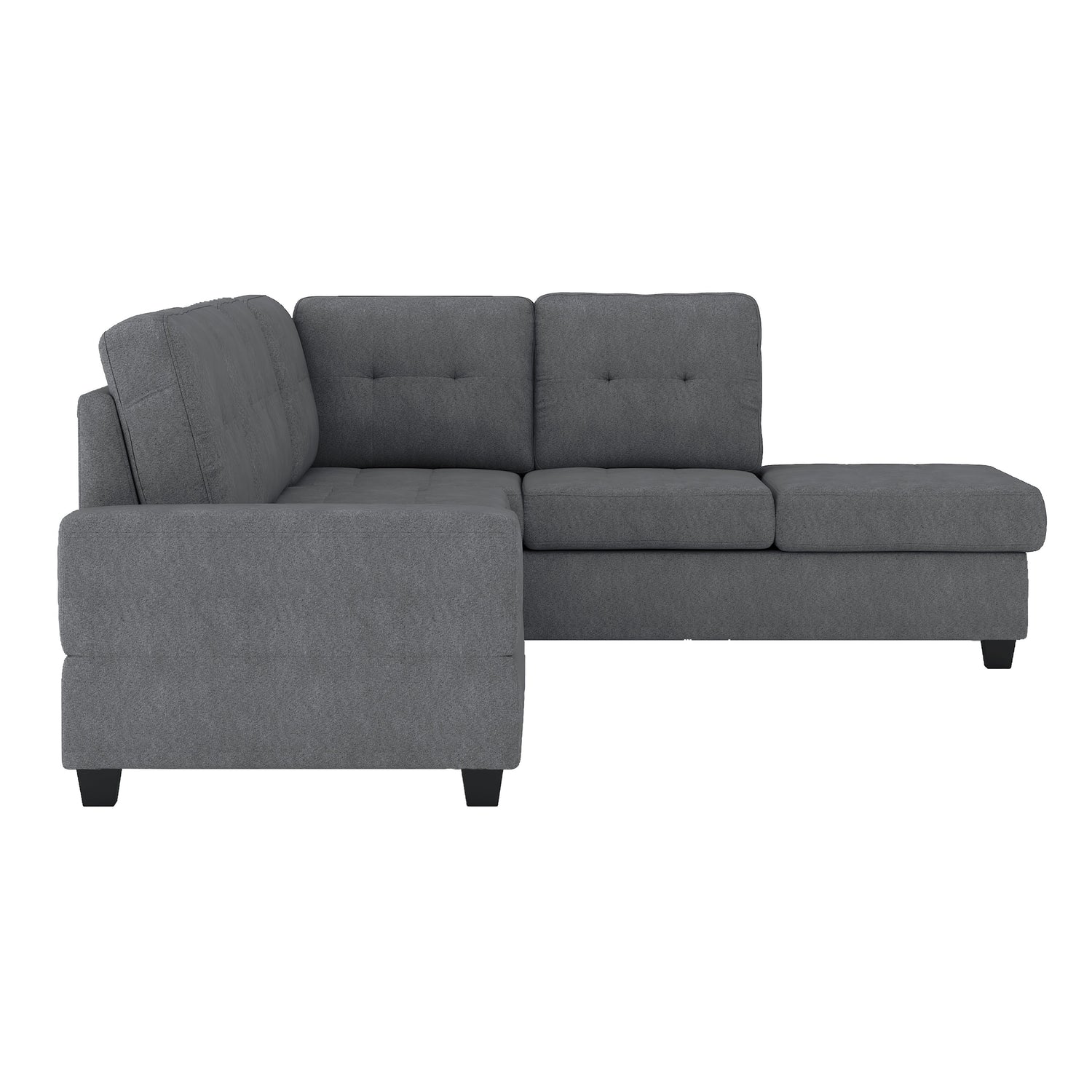 Maston Dark Gray 2-Piece Reversible Sectional with Drop-Down Cup Holders and Storage Ottoman - 9507DGY*3OT - Bien Home Furniture &amp; Electronics