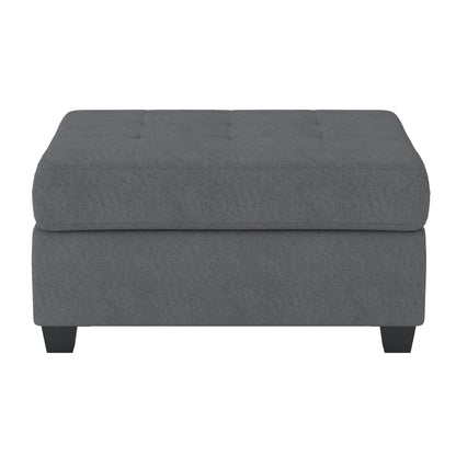 Maston Dark Gray 2-Piece Reversible Sectional with Drop-Down Cup Holders and Storage Ottoman - 9507DGY*3OT - Bien Home Furniture &amp; Electronics