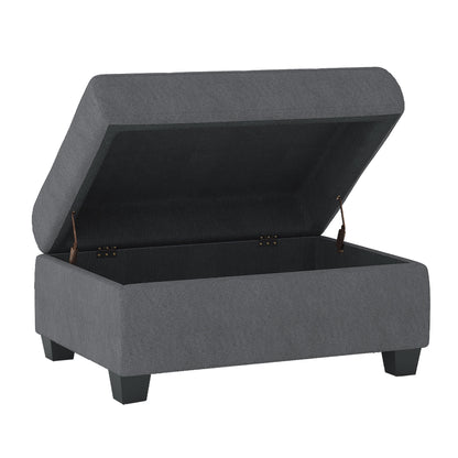 Maston Dark Gray 2-Piece Reversible Sectional with Drop-Down Cup Holders and Storage Ottoman - 9507DGY*3OT - Bien Home Furniture &amp; Electronics