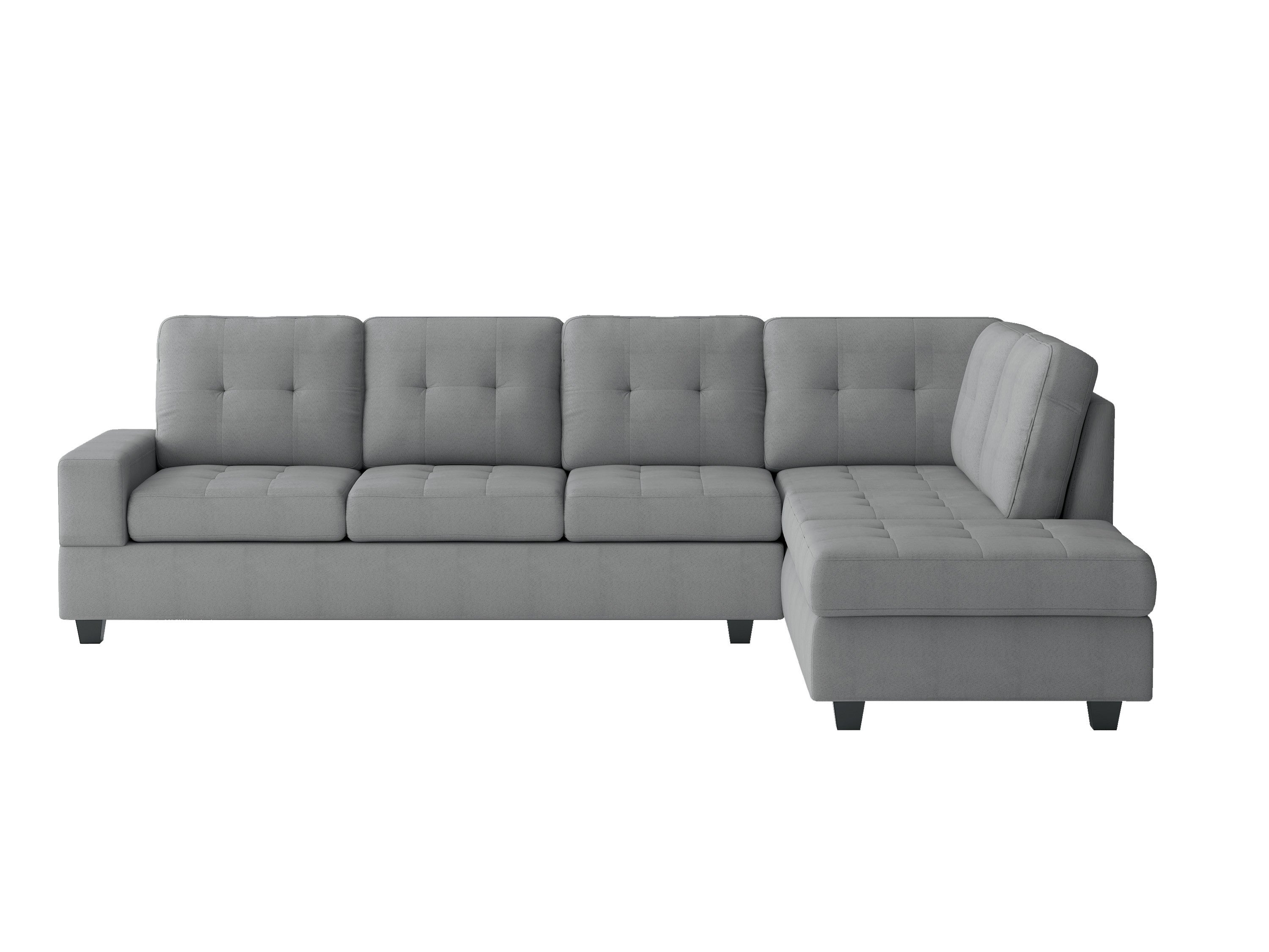 Maston Gray 2-Piece Reversible Sectional with Drop-Down Cup Holders - 9507GRY*SC - Bien Home Furniture &amp; Electronics