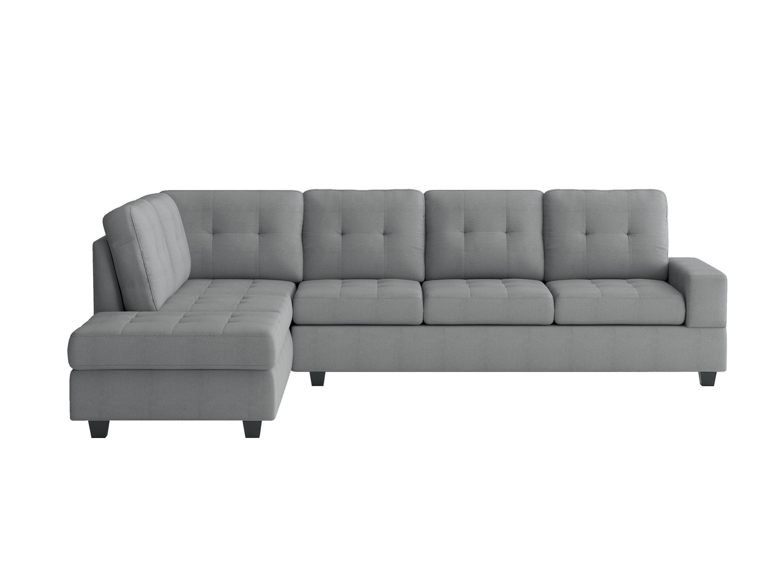 Maston Gray 2-Piece Reversible Sectional with Drop-Down Cup Holders - 9507GRY*SC - Bien Home Furniture &amp; Electronics