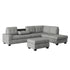 Maston Gray 2-Piece Reversible Sectional with Drop-Down Cup Holders and Storage Ottoman - 9507GRY*3OT - Bien Home Furniture & Electronics