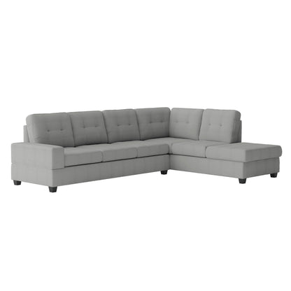 Maston Gray 2-Piece Reversible Sectional with Drop-Down Cup Holders and Storage Ottoman - 9507GRY*3OT - Bien Home Furniture &amp; Electronics