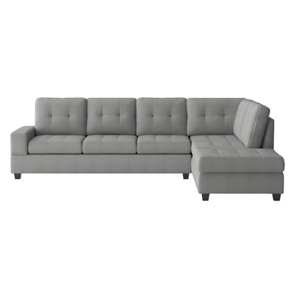 Maston Gray 2-Piece Reversible Sectional with Drop-Down Cup Holders and Storage Ottoman - 9507GRY*3OT - Bien Home Furniture &amp; Electronics