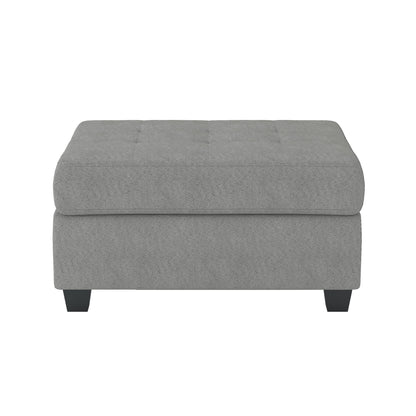 Maston Gray 2-Piece Reversible Sectional with Drop-Down Cup Holders and Storage Ottoman - 9507GRY*3OT - Bien Home Furniture &amp; Electronics
