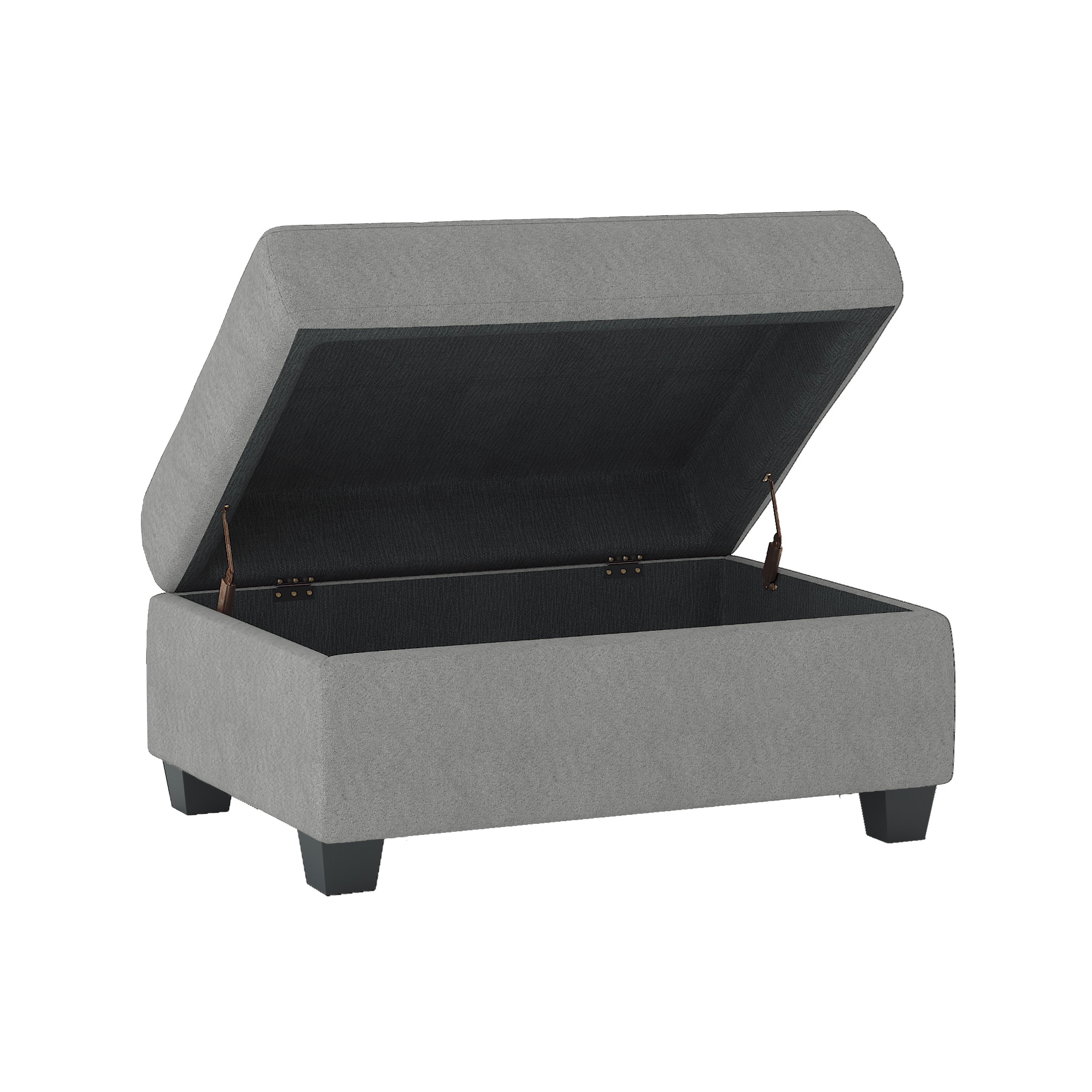 Maston Gray 2-Piece Reversible Sectional with Drop-Down Cup Holders and Storage Ottoman - 9507GRY*3OT - Bien Home Furniture &amp; Electronics