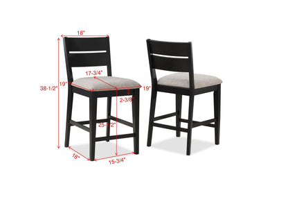 Mathis Black/Gray Counter Height Set - SET | 2712T-48 | 2712S-24(2) - Bien Home Furniture &amp; Electronics