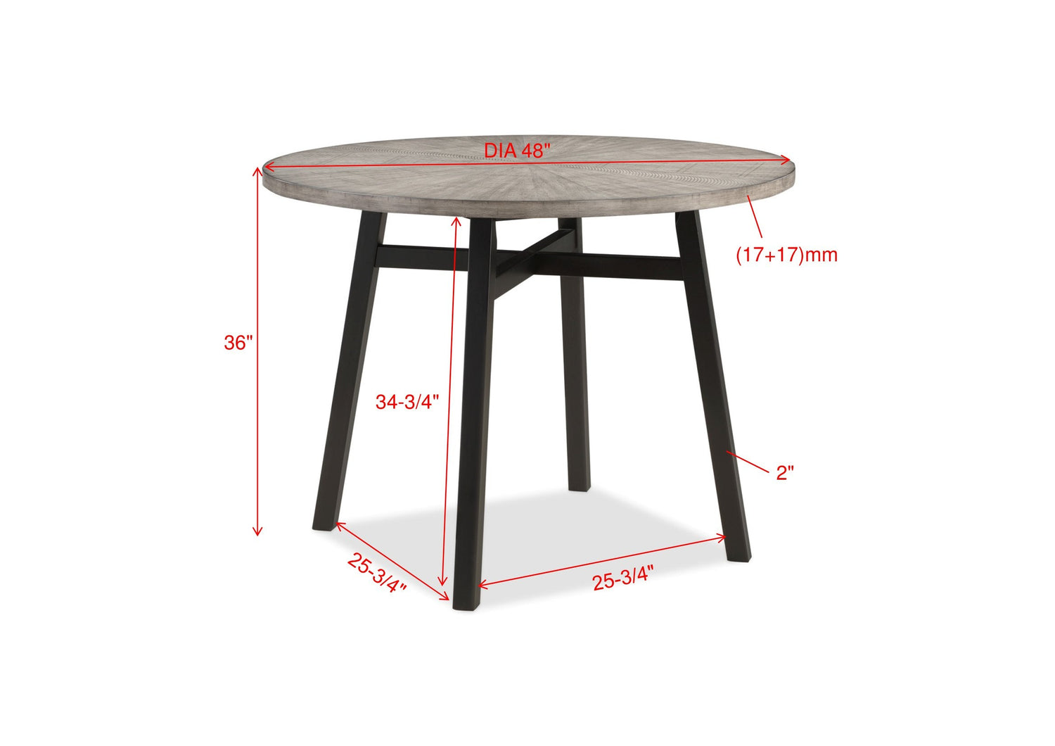 Mathis Black/Gray Counter Height Table - 2712T-48 - Bien Home Furniture &amp; Electronics