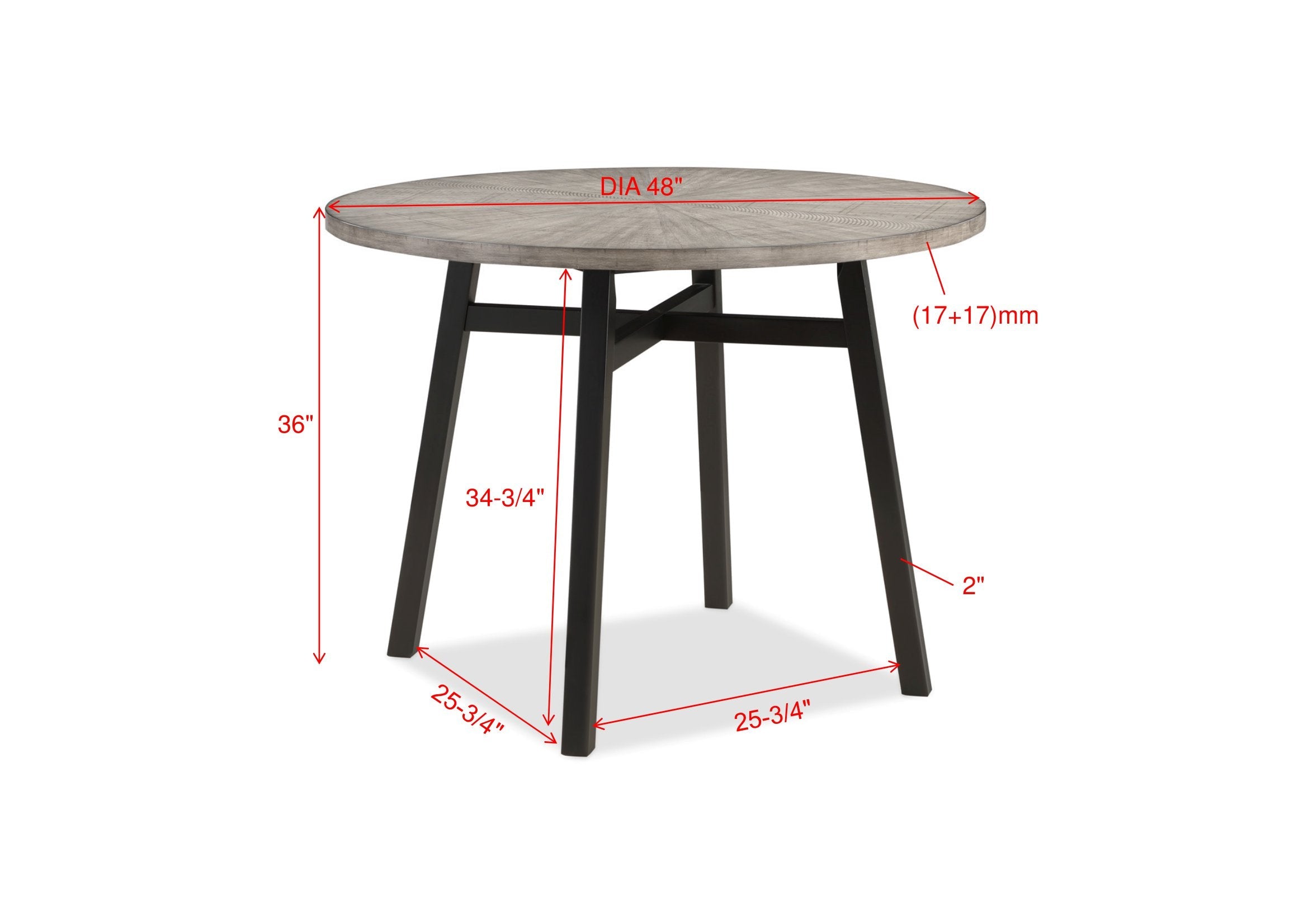 Mathis Black/Gray Counter Height Table - 2712T-48 - Bien Home Furniture &amp; Electronics