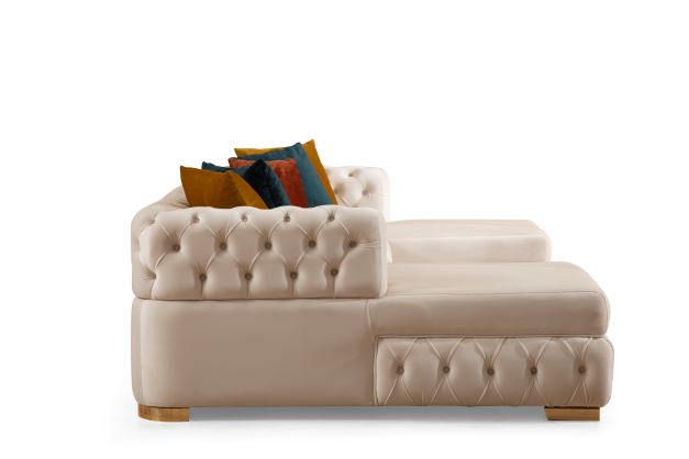 Matilda Ivory Velvet Double Chaise Sectional - MATILDAIVORY-SEC - Bien Home Furniture &amp; Electronics
