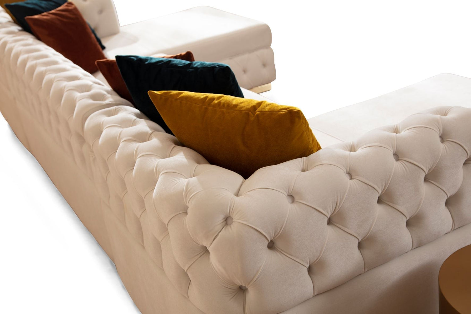 Matilda Ivory Velvet Double Chaise Sectional - MATILDAIVORY-SEC - Bien Home Furniture &amp; Electronics