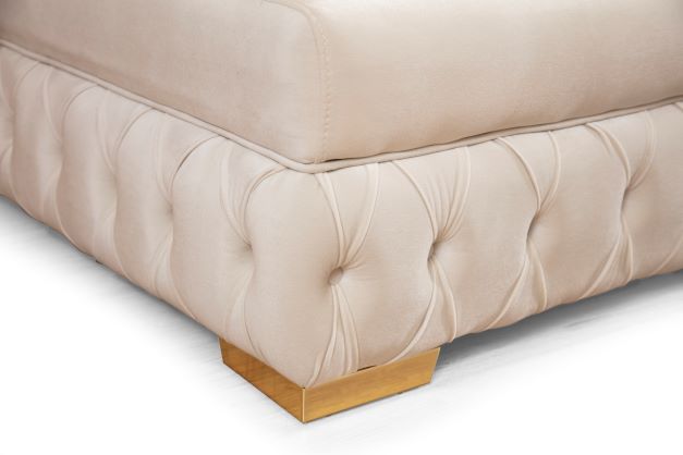 Matilda Ivory Velvet Double Chaise Sectional - MATILDAIVORY-SEC - Bien Home Furniture &amp; Electronics
