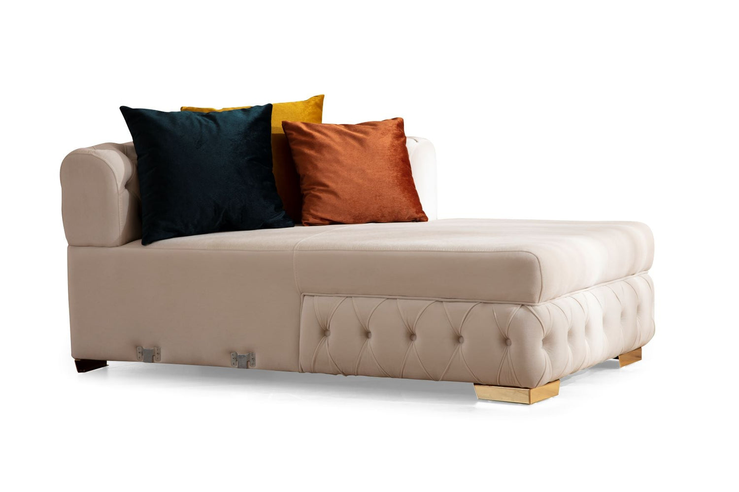 Matilda Ivory Velvet Double Chaise Sectional - MATILDAIVORY-SEC - Bien Home Furniture &amp; Electronics