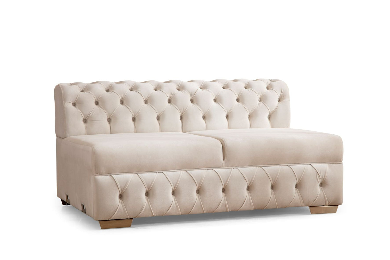 Matilda Ivory Velvet Double Chaise Sectional - MATILDAIVORY-SEC - Bien Home Furniture &amp; Electronics