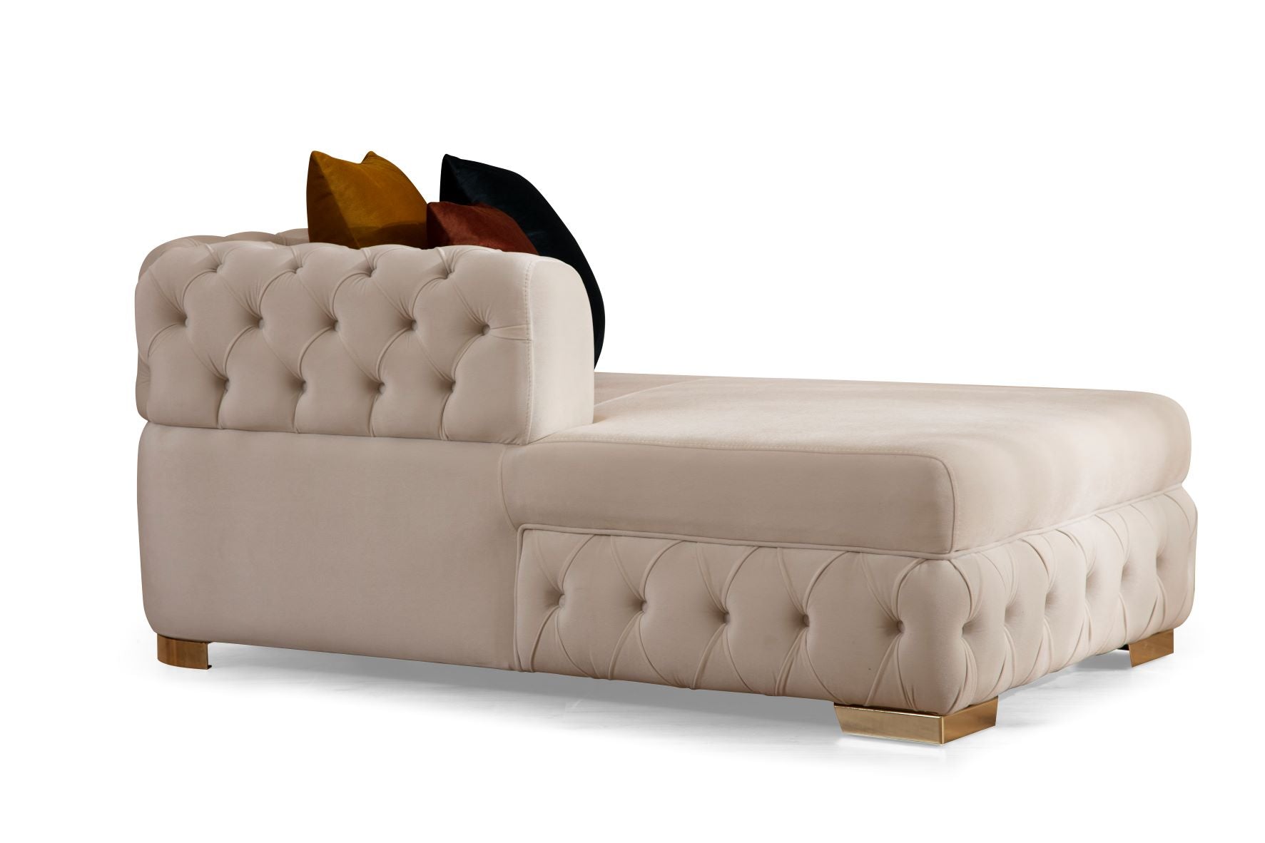 Matilda Ivory Velvet Double Chaise Sectional - MATILDAIVORY-SEC - Bien Home Furniture &amp; Electronics