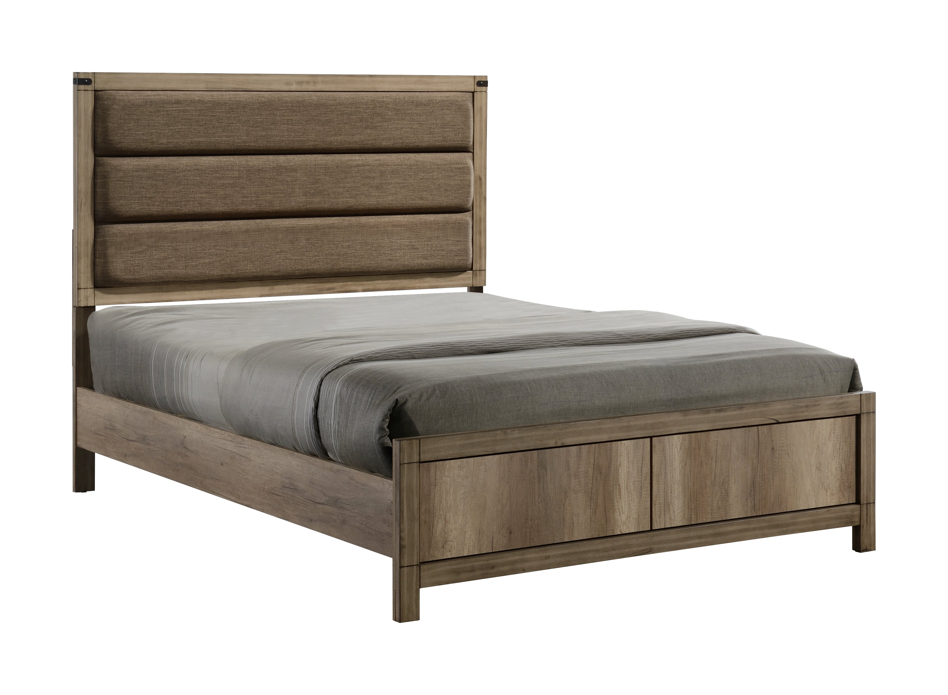 Matteo Melamine Queen Upholstered Panel Bed - SET | B3200-Q-HBFB | B3200-KQ-RAIL - Bien Home Furniture &amp; Electronics