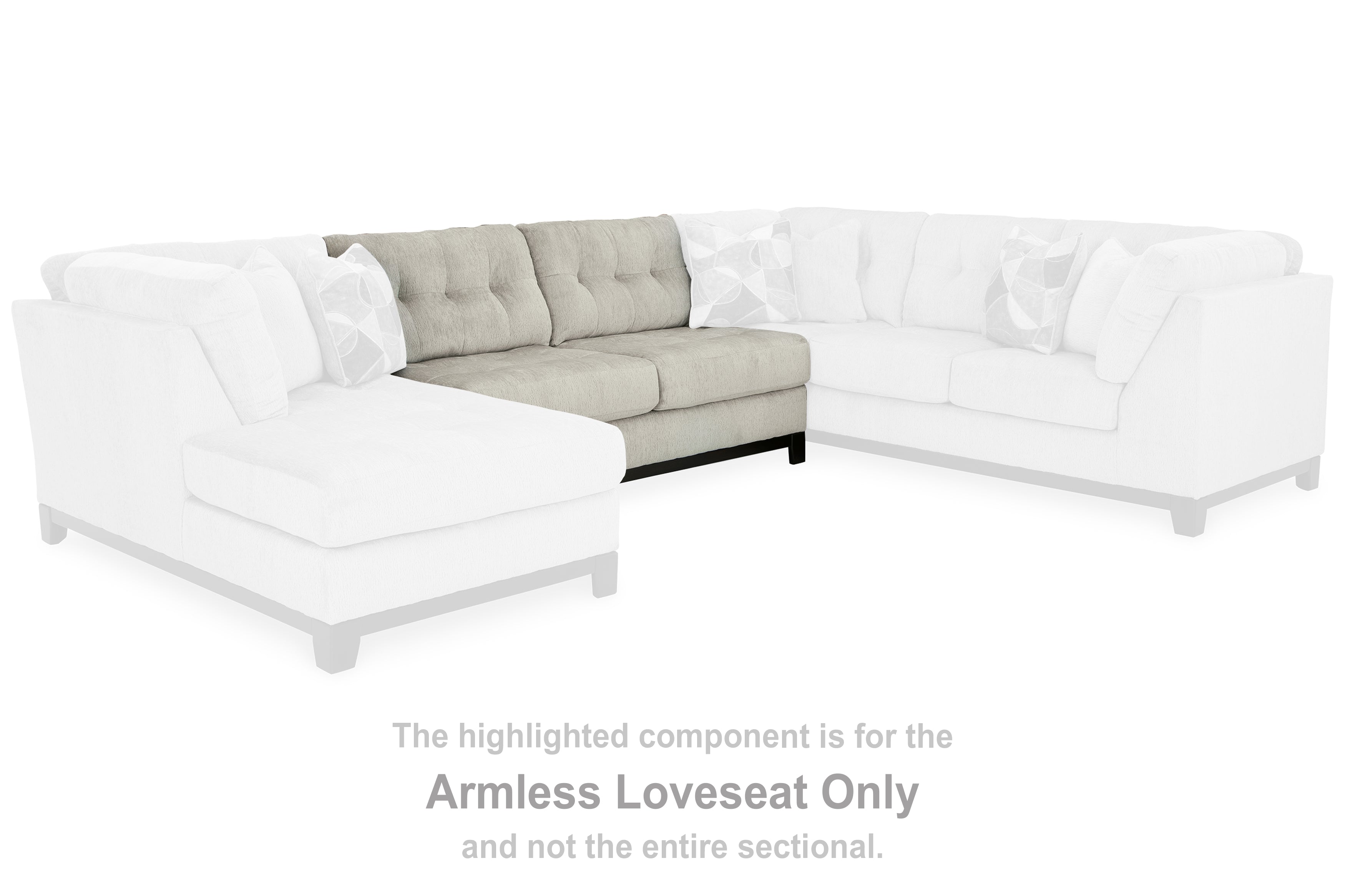 Maxon Place Stone Armless Loveseat - 3300434 - Bien Home Furniture &amp; Electronics