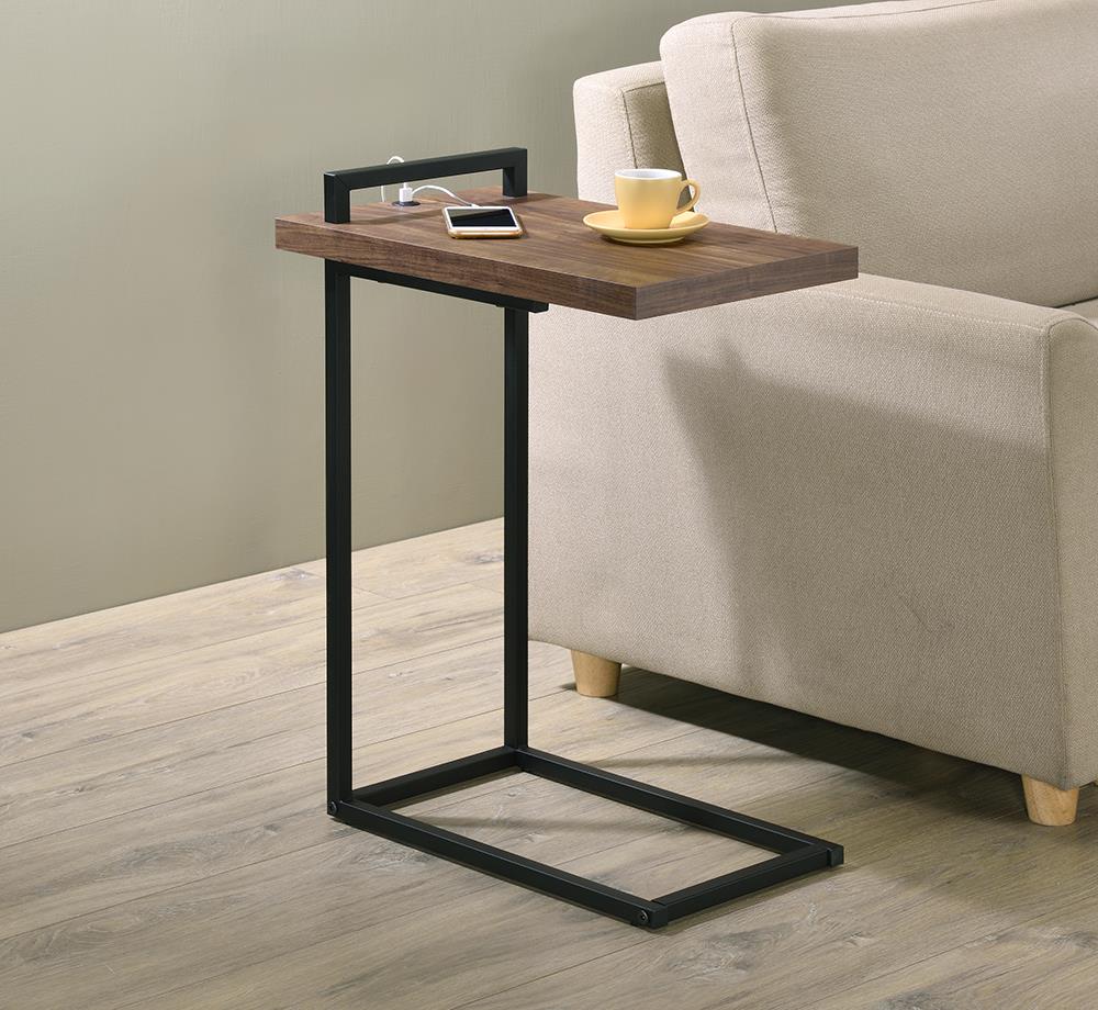 Maxwell C-Shaped Accent Table with USB Charging Port - 931127 - Bien Home Furniture &amp; Electronics