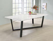 Mayer Faux White Marble/Gunmetal Rectangular Dining Table - 193781 - Bien Home Furniture & Electronics