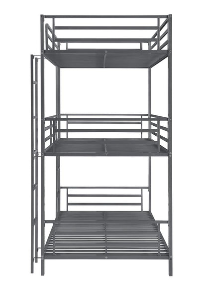 Maynard Gunmetal Metal Triple Twin Bunk Bed - 422670 - Bien Home Furniture &amp; Electronics