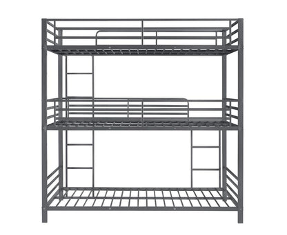 Maynard Gunmetal Metal Triple Twin Bunk Bed - 422670 - Bien Home Furniture &amp; Electronics