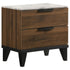 Mays 2-Drawer Nightstand Walnut Brown with Faux Marble Top - 215962 - Bien Home Furniture & Electronics