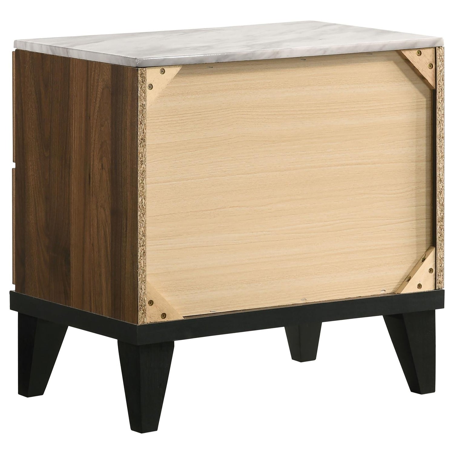 Mays 2-Drawer Nightstand Walnut Brown with Faux Marble Top - 215962 - Bien Home Furniture &amp; Electronics