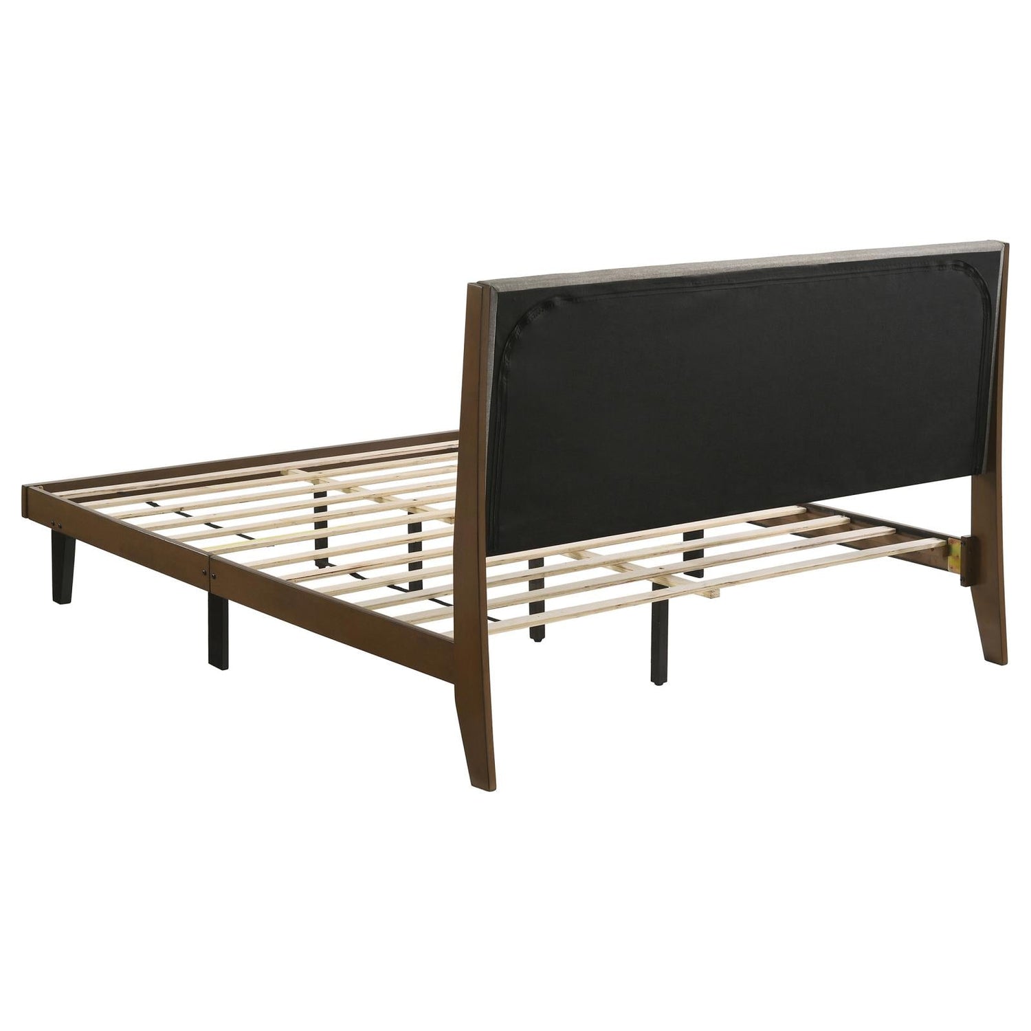 Mays Upholstered Eastern King Platform Bed Walnut Brown/Gray - 215961KE - Bien Home Furniture &amp; Electronics