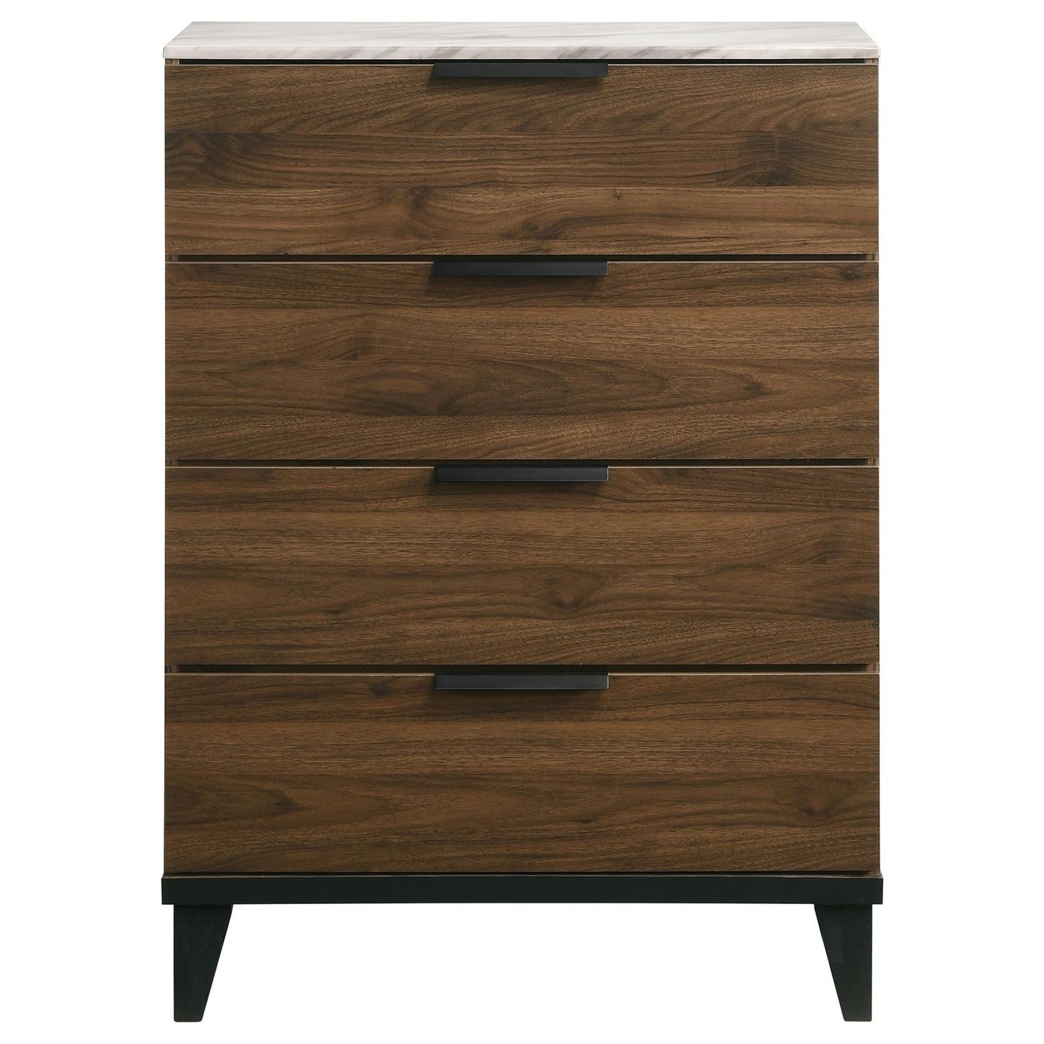 Mays Walnut Brown with Faux Marble Top 4-Drawer Chest - 215965 - Bien Home Furniture &amp; Electronics