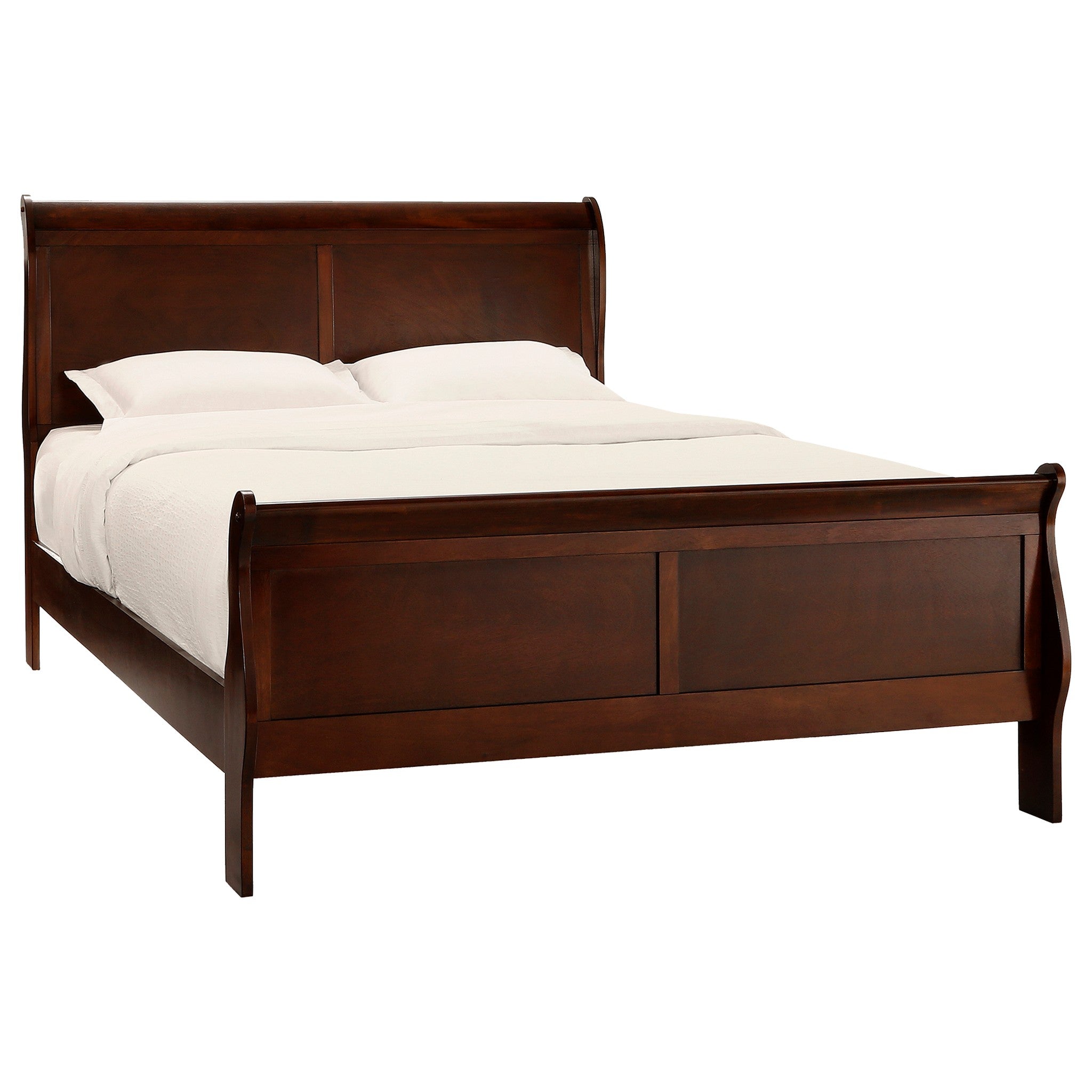 Mayville Brown Cherry King Sleigh Bed - SET | 2147K-1 | 2147K-3EK - Bien Home Furniture &amp; Electronics