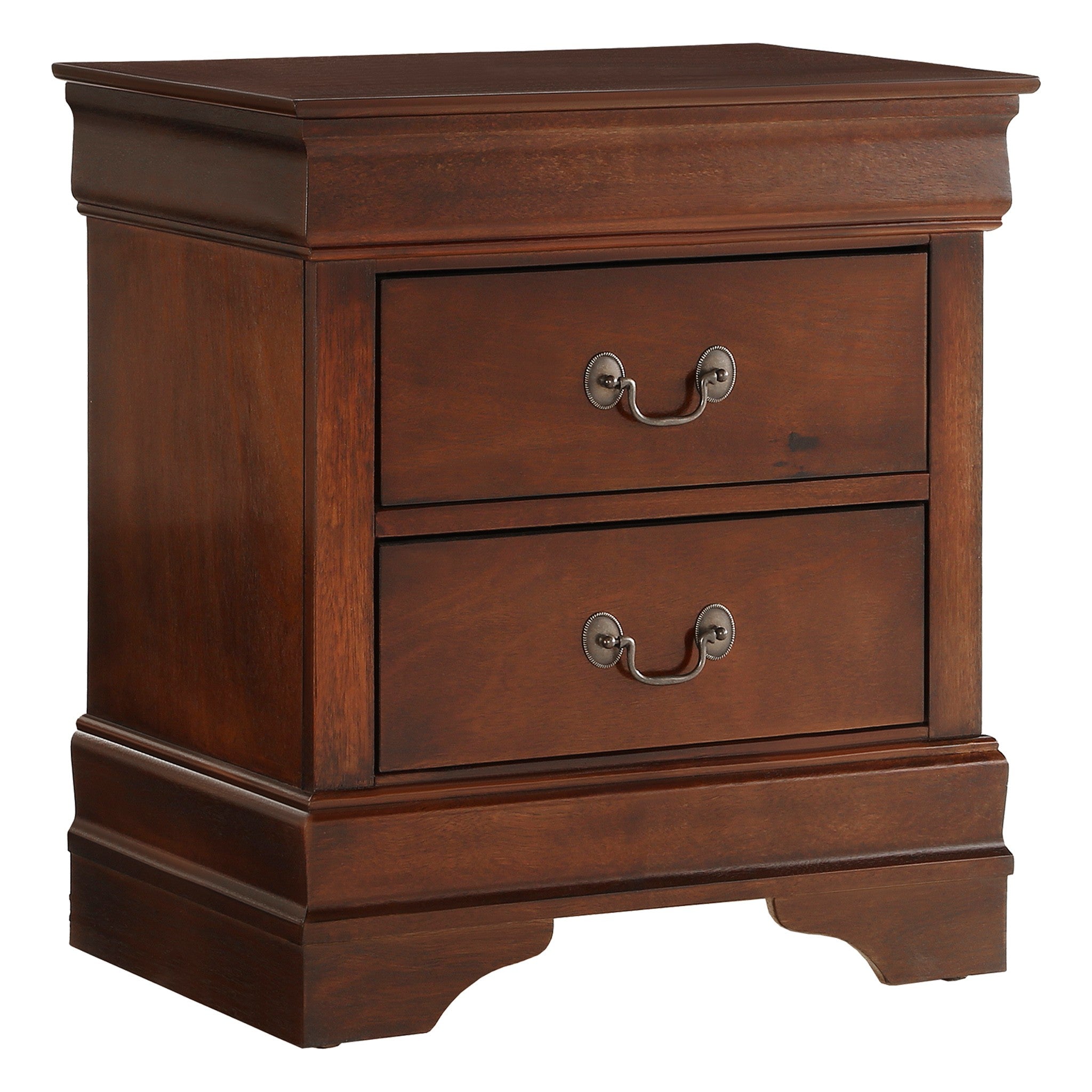 Mayville Brown Cherry Sleigh Bedroom Set - SET | 2147K-1 | 2147K-3EK | 2147-5 | 2147-6 | 2147-4 | 2147-9 - Bien Home Furniture &amp; Electronics