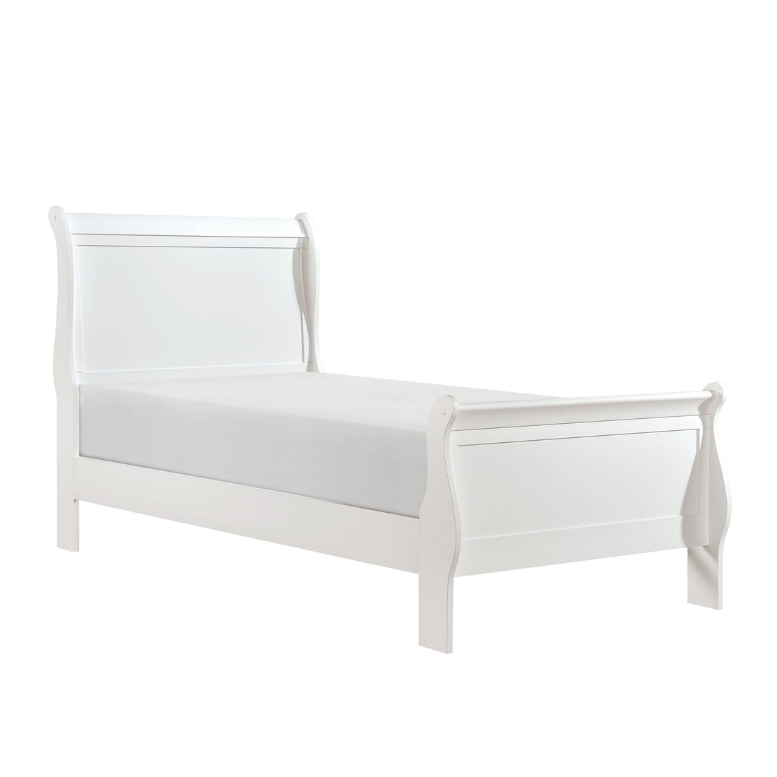 Mayville White Twin Sleigh Bed - SET | 2147TW-1 | 2147TW-3 - Bien Home Furniture &amp; Electronics