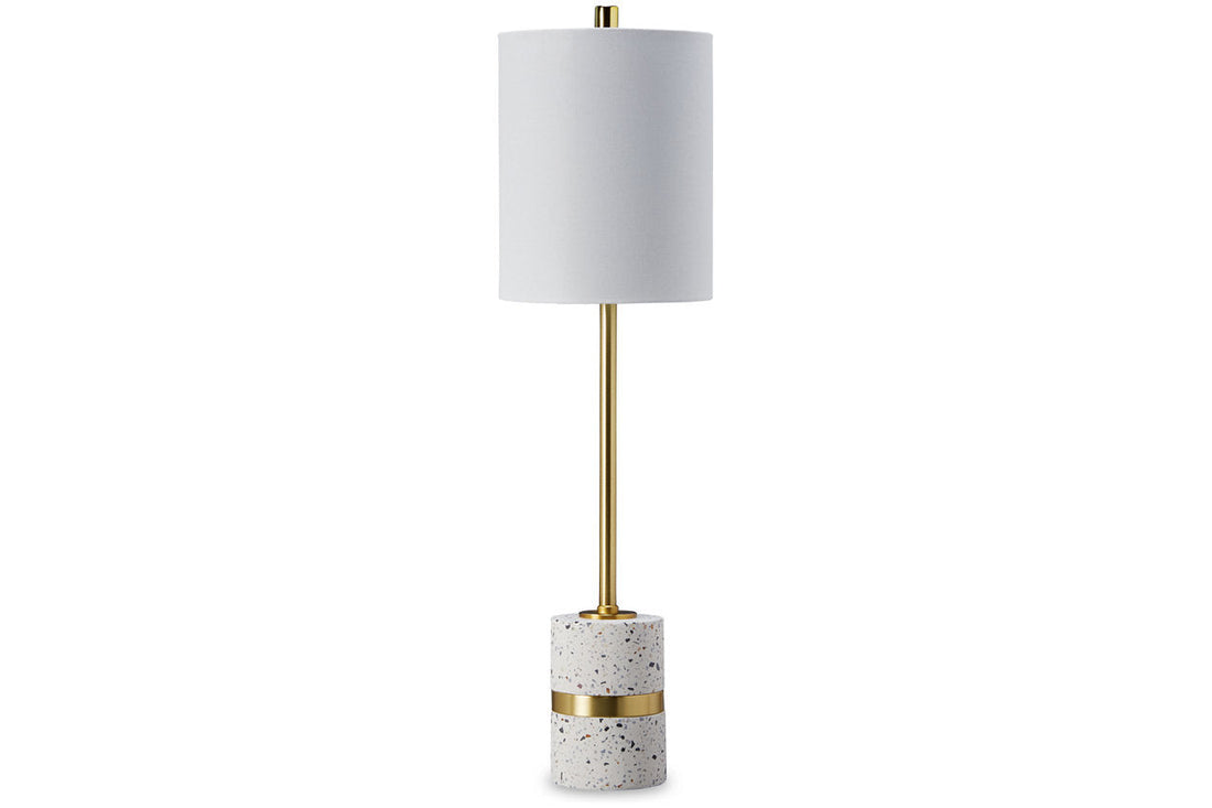Maywick White/Brass Finish Table Lamp - L235674 - Bien Home Furniture &amp; Electronics