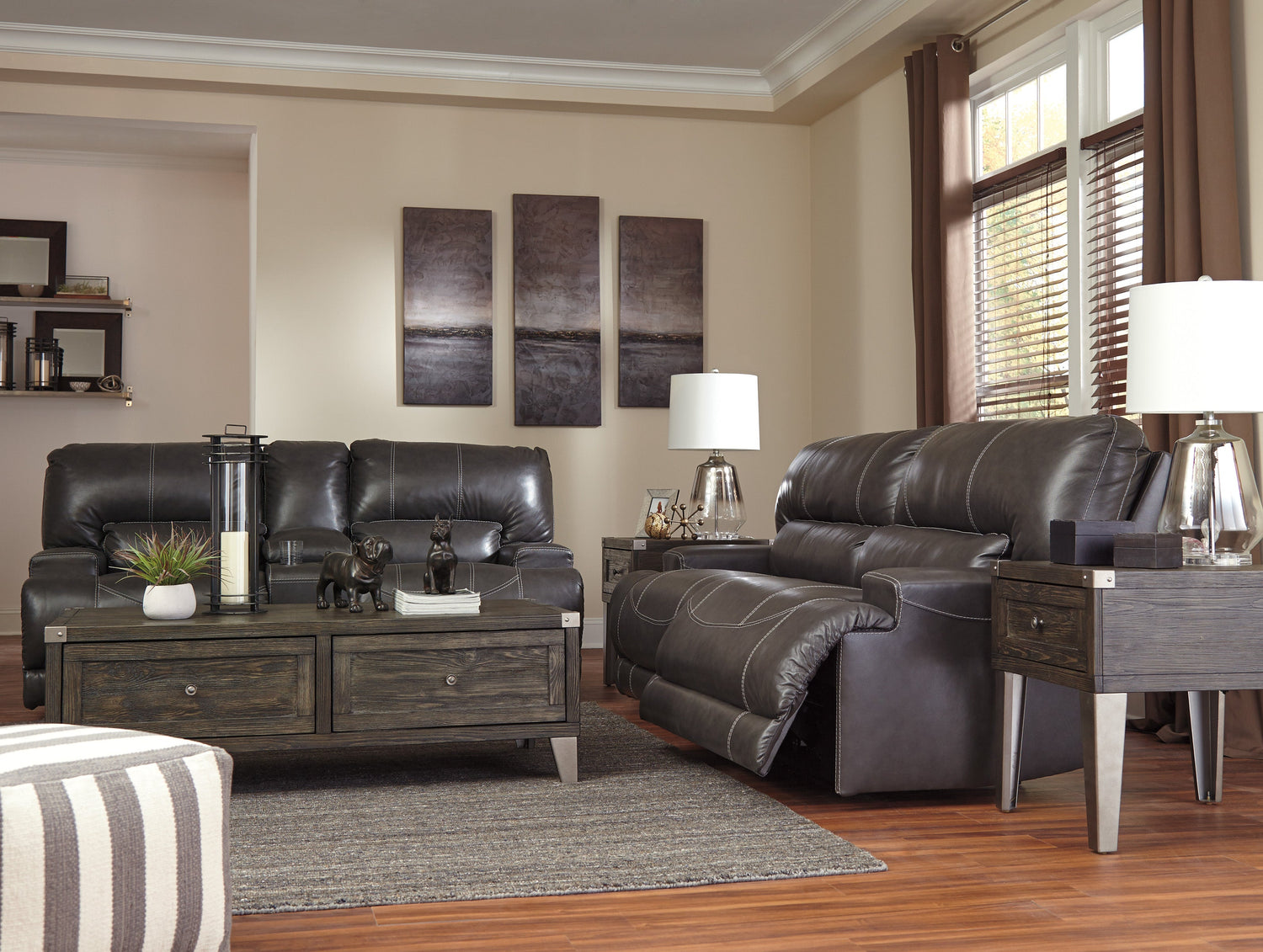McCaskill Gray Reclining Living Room Set - SET | U6090081 | U6090094 | U6090052 - Bien Home Furniture &amp; Electronics