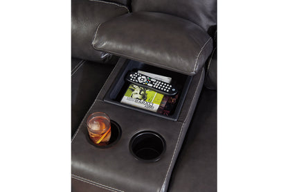 McCaskill Gray Reclining Loveseat with Console - U6090094 - Bien Home Furniture &amp; Electronics