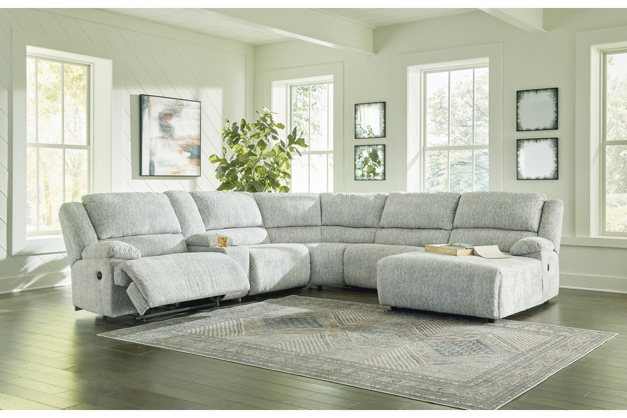 McClelland Gray 6-Piece Reclining Sectional with Chaise - SET | 2930207 | 2930219 | 2930240 | 2930246 | 2930257 | 2930277 - Bien Home Furniture &amp; Electronics