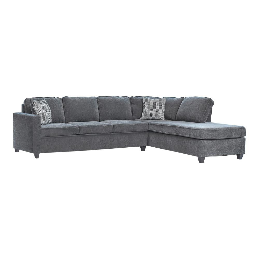 Mccord 2-Piece Cushion Back Sectional Dark Gray - 509347 - Bien Home Furniture &amp; Electronics